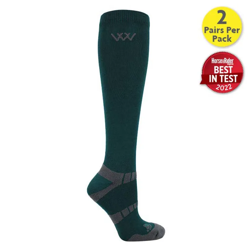 Woof Wear Long Bamboo Waffle Socks Adults in British Racing Green